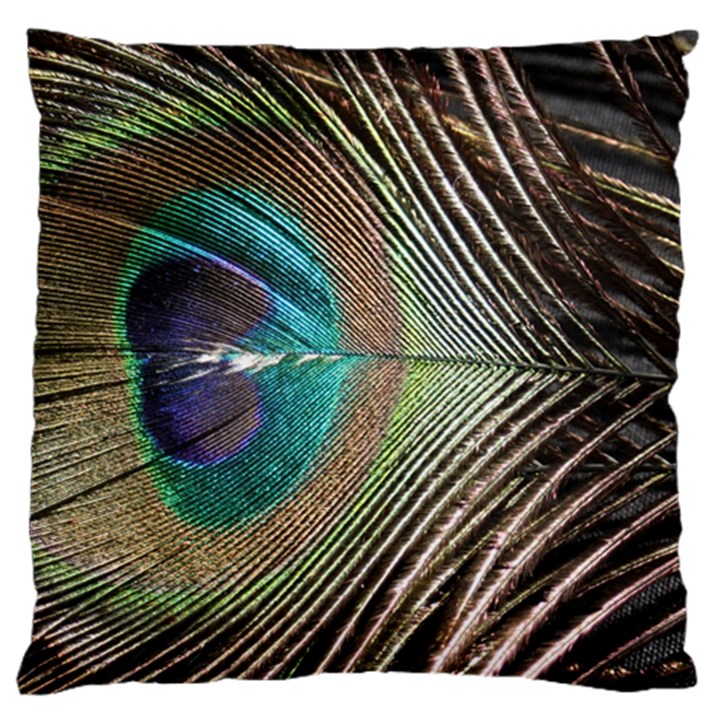 Peacock Large Premium Plush Fleece Cushion Case (One Side)