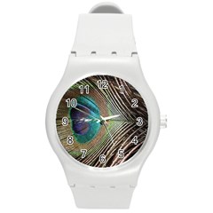 Peacock Round Plastic Sport Watch (m) by StarvingArtisan