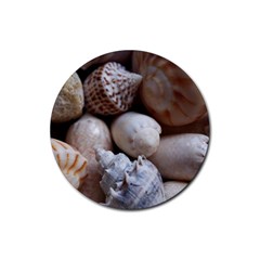 Beautiful Seashells  Rubber Round Coaster (4 Pack) by StarvingArtisan