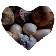 Beautiful Seashells  Large 19  Premium Heart Shape Cushions by StarvingArtisan