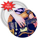 Stevie Ray Guitar  3  Buttons (10 pack)  Front