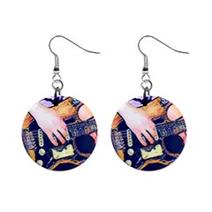 Stevie Ray Guitar  Mini Button Earrings