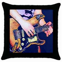 Stevie Ray Guitar  Throw Pillow Case (Black)