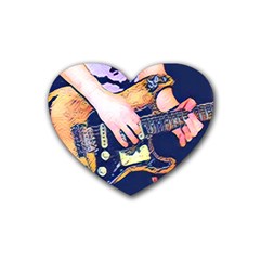 Stevie Ray Guitar  Rubber Coaster (Heart)