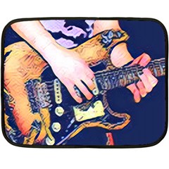 Stevie Ray Guitar  One Side Fleece Blanket (mini) by StarvingArtisan