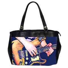 Stevie Ray Guitar  Oversize Office Handbag (2 Sides) by StarvingArtisan