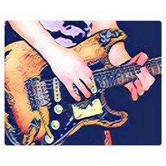 Stevie Ray Guitar  Premium Plush Fleece Blanket (Medium)