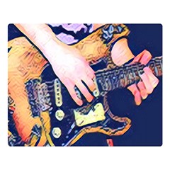 Stevie Ray Guitar  Premium Plush Fleece Blanket (Large)