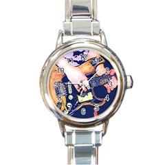 Stevie Ray Guitar  Round Italian Charm Watch by StarvingArtisan