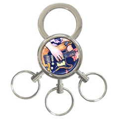 Stevie Ray Guitar  3-ring Key Chain by StarvingArtisan