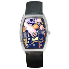 Stevie Ray Guitar  Barrel Style Metal Watch by StarvingArtisan