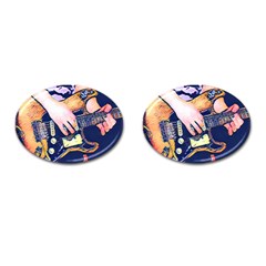 Stevie Ray Guitar  Cufflinks (oval) by StarvingArtisan