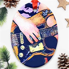 Stevie Ray Guitar  Oval Ornament (two Sides) by StarvingArtisan