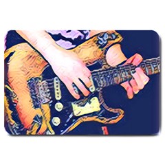 Stevie Ray Guitar  Large Doormat by StarvingArtisan