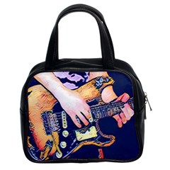 Stevie Ray Guitar  Classic Handbag (two Sides) by StarvingArtisan