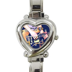 Stevie Ray Guitar  Heart Italian Charm Watch by StarvingArtisan