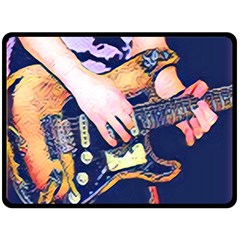 Stevie Ray Guitar  Fleece Blanket (large) by StarvingArtisan