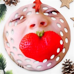 Strawberry Love Ornament (round Filigree)