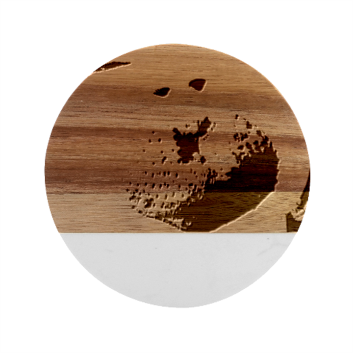 Strawberry Love Marble Wood Coaster (Round)