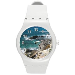 Isla Mujeres Mexico Round Plastic Sport Watch (m) by StarvingArtisan