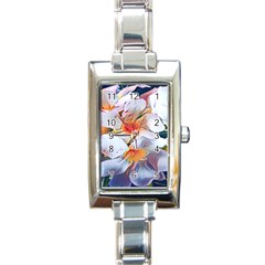 Daisy Painting  Rectangle Italian Charm Watch by StarvingArtisan