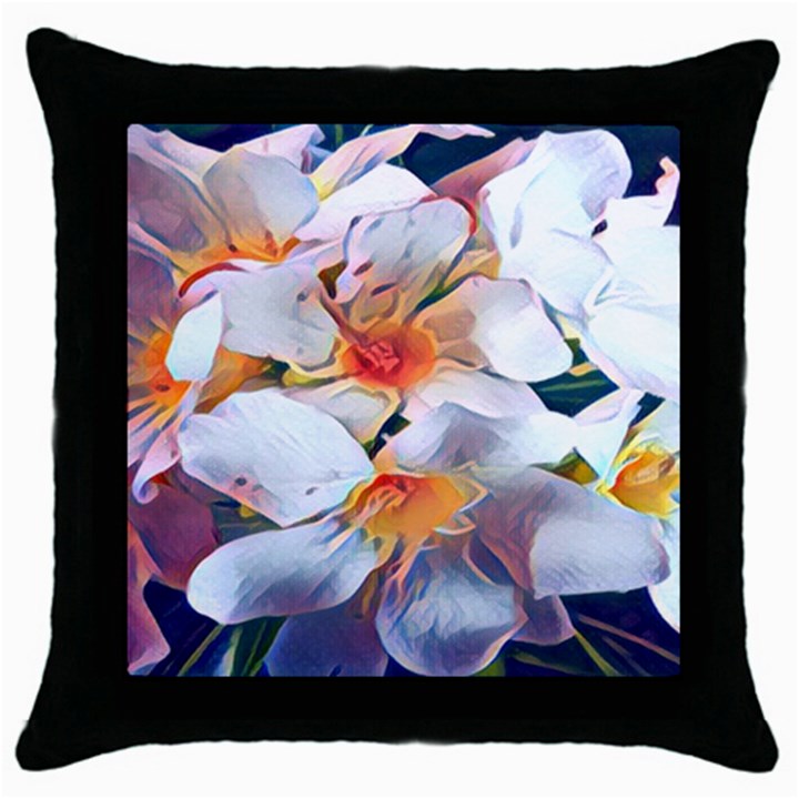 Daisy Painting  Throw Pillow Case (Black)