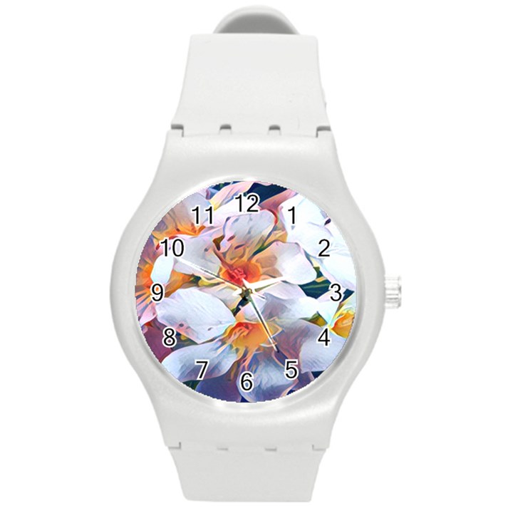 Daisy Painting  Round Plastic Sport Watch (M)