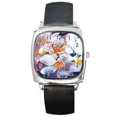 Daisy Painting  Square Metal Watch by StarvingArtisan