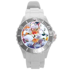 Daisy Painting  Round Plastic Sport Watch (l) by StarvingArtisan