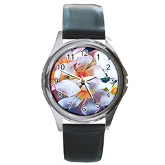 Daisy Painting  Round Metal Watch by StarvingArtisan