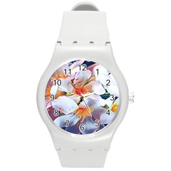 Daisy Painting  Round Plastic Sport Watch (m) by StarvingArtisan