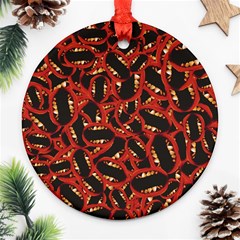 Ugly Open Mouth Graphic Motif Print Pattern Ornament (round)