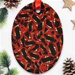 Ugly Open Mouth Graphic Motif Print Pattern Ornament (Oval) Front