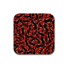 Ugly Open Mouth Graphic Motif Print Pattern Rubber Square Coaster (4 Pack) by dflcprintsclothing