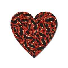 Ugly Open Mouth Graphic Motif Print Pattern Heart Magnet by dflcprintsclothing