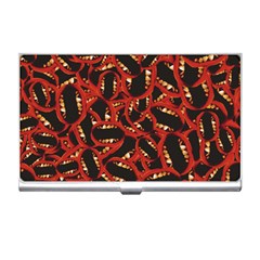 Ugly Open Mouth Graphic Motif Print Pattern Business Card Holder