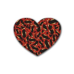 Ugly Open Mouth Graphic Motif Print Pattern Rubber Coaster (heart) by dflcprintsclothing