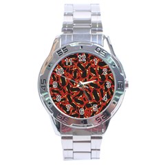 Ugly Open Mouth Graphic Motif Print Pattern Stainless Steel Analogue Watch by dflcprintsclothing