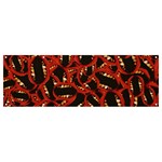 Ugly Open Mouth Graphic Motif Print Pattern Banner and Sign 12  x 4  Front