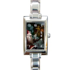 A Santa Claus Standing In Front Of A Dragon Rectangle Italian Charm Watch by bobilostore