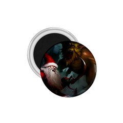 A Santa Claus Standing In Front Of A Dragon 1 75  Magnets by bobilostore