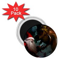 A Santa Claus Standing In Front Of A Dragon 1 75  Magnets (10 Pack)  by bobilostore