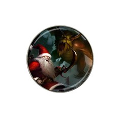 A Santa Claus Standing In Front Of A Dragon Hat Clip Ball Marker by bobilostore