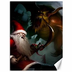 A Santa Claus Standing In Front Of A Dragon Canvas 36  X 48  by bobilostore