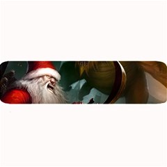 A Santa Claus Standing In Front Of A Dragon Large Bar Mat by bobilostore