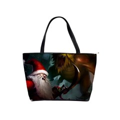 A Santa Claus Standing In Front Of A Dragon Classic Shoulder Handbag by bobilostore