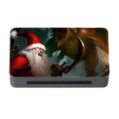 A Santa Claus Standing In Front Of A Dragon Memory Card Reader With Cf by bobilostore