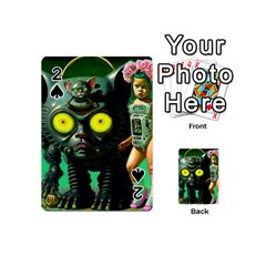 Little Girl With Cyborg Kitten Playing Cards 54 Designs (mini) by EmporiumofGoods