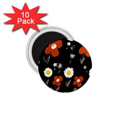 Daisy Flowers Brown White Yellow Black  1 75  Magnets (10 Pack)  by Mazipoodles