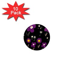 Daisy Chain Purple 1  Mini Magnet (10 Pack)  by Mazipoodles